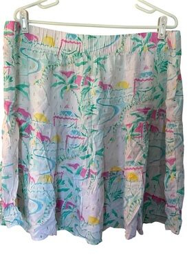 Crown & Ivy XXL Tropical Print Tiered Mini Skirt NWT Colorful Summer Beach